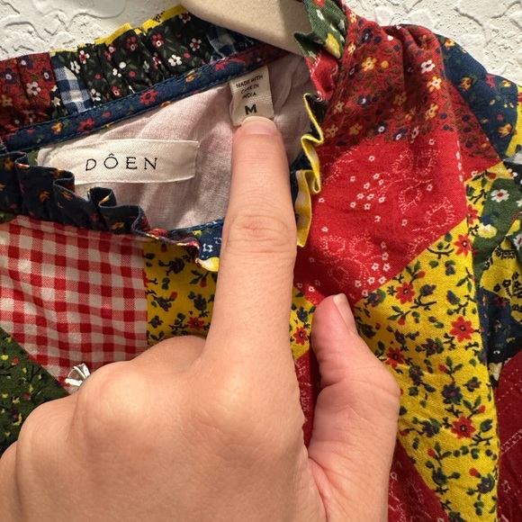 NWOT Doen Alida Patchwork Top - Picture 4 of 5